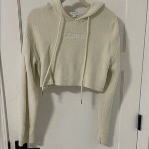 Lounge Cream Cropped Hoodie